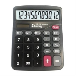 Calculadora Nextep NE-189 B - 12 Dígitos, Doble Fuente Solar/Batería, 2 Piezas
