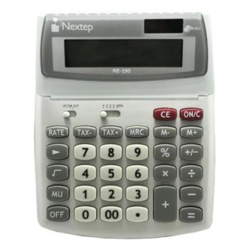 Calculadora Nextep NE-190 B - 12 Dígitos, Función Impuestos, Solar/Batería, 2 Piezas