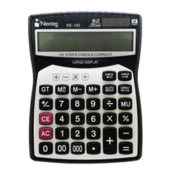 Calculadora Nextep NE-192 - 12 Dígitos - Cubierta Metálica - Batería Solar - NE-192