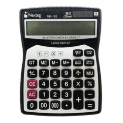 Calculadora Nextep NE-192 B - 12 Dígitos, Cubierta Metálica y Batería Solar - 2 Piezas