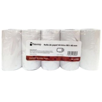 Rollo Papel Nextep NE-529M - Térmico - 80 x 40 mm - 5 Piezas - para Terminal Móvil - NE-529M