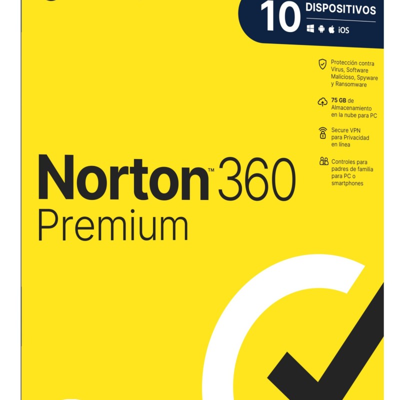 Antivirus Norton 360 Premium - 10 Dispositivos - 1 Año - 21404383