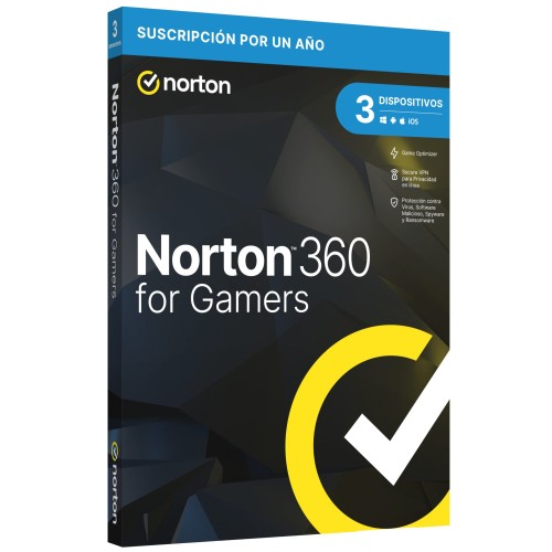 Antivirus Norton 360 For Gamers - Protección para 3 Dispositivos - 1 Año - Modelo TMNR-023