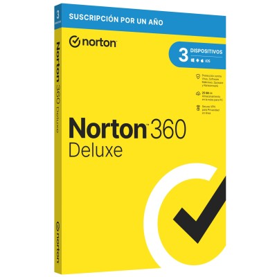 Antivirus Norton 360 Deluxe - 3 Dispositivos - 1 Año - Caja - TMNR-033