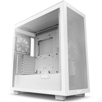 Gabinete Gamer NZXT H7 Flow - Media Torre - E-ATX/ATX/Micro ATX/Mini-ITX - Panel Lateral - Blanco Matte - CM-H71FW-01