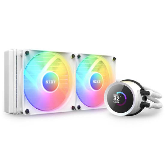 Enfriamiento Líquido NZXT Kraken 240 RGB - 2x Ventiladores - 1800RPM - Blanco - RL-KR240-W1