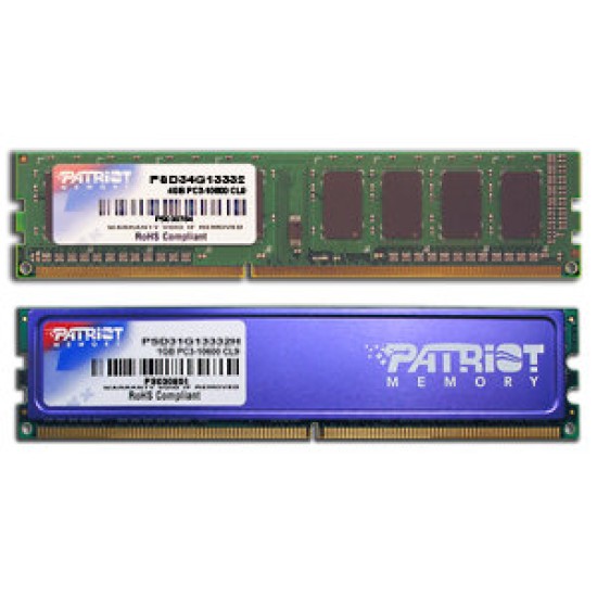 Memoria RAM PATRIOT Signature - DDR3 - 4GB - 1333MHz - UDIMM - Para PC - PSD34G13332