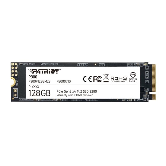 Unidad de Estado Sólido PATRIOT P300 - M.2 - 128GB - PCI-E 3.0 - P300P128GM28