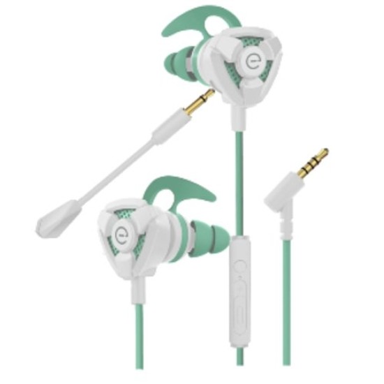 Auriculares Gamer Easy Line Storm - Alámbrico - 3.5mm - Micrófono Desmontable - Verde con Blanco - EL-995708