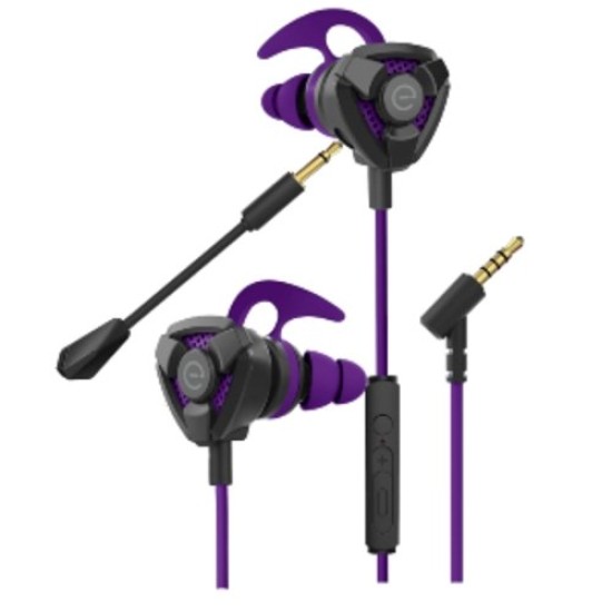 Auriculares Gamer Easy Line Storm - Alámbrico - 3.5mm - Micrófono Desmontable - Negro con Morado - EL-995715