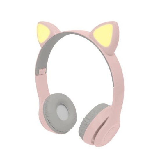 Audífonos Perfect Choice Kids Catto - Inalámbrico - Bluetooth - 3.5 mm - Rosa - PC-116998