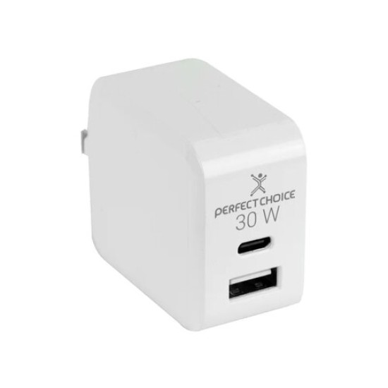 Cargador Perfect Choice PC-240426 - 30W - USB - USB-C - Blanco - PC-240426