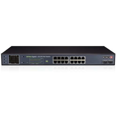 Switch de Red Provision-ISR 16 Puertos Gigabit con PoE y 2 SFP Modelo PoES-16250GCL+2SFP