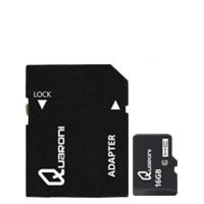 Memoria Quaroni MicroSDHC - 16GB - Clase 10 - C/Adaptador - QMS10A-16G