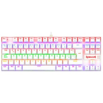 Teclado Gamer REDRAGON KUMARA K552 - Alámbrico - Español - Multimedia - Rainbow - Switch Rojo - Blanco - K552W-KR-SP