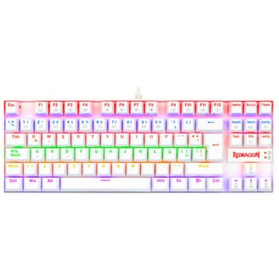 Teclado Gamer REDRAGON KUMARA K552 - Alámbrico - Español - Multimedia - Rainbow - Switch Rojo - Blanco - K552W-KR-SP