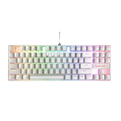 Teclado Gamer REDRAGON KUMARA K552 - Alámbrico - Multimedia - Español - RGB - Blanco - Switch Rojo - K552W-RGB-1R-SP