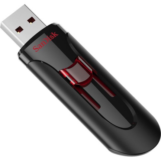 Memoria USB SanDisk Cruzer Glide - 64GB - USB 3.0 - Negro/Rojo - SDCZ600-064G-G35