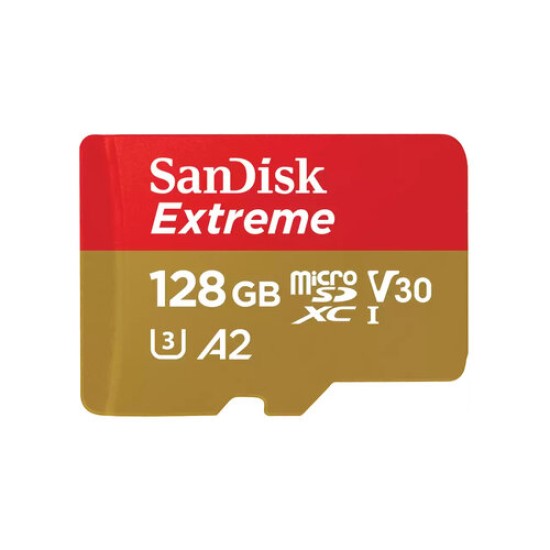 Memoria MicroSDXC SanDisk Extreme - 128GB - Clase 10 - C/Adaptador  - SDSQXAA-128G-GN6MA