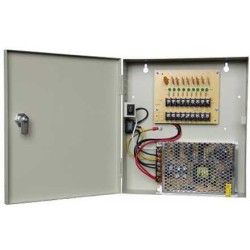 Fuente de Poder Regulada SAXXON 12V 10A para 9 Cámaras Modelo PSU1210D9