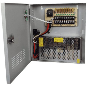 Fuente de Poder SAXXON 12V 20A para Cámaras de Seguridad Modelo PSU1220-D9
