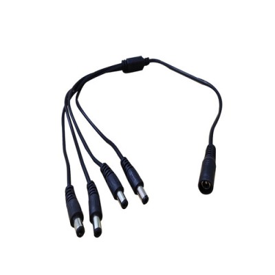 Divisor de Energia SAXXON PSUWB07 - 4 Salidas - 2.1MM - 4 Macho/ 1 Hembra - Negro - PSUWB07
