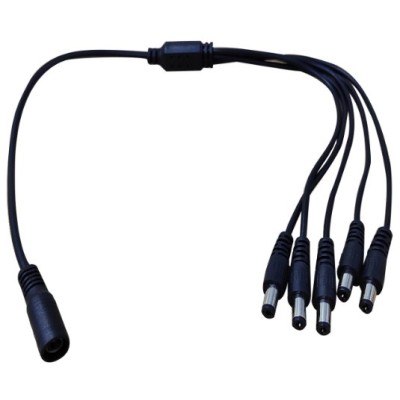Divisor de energía SAXXON PSUWB08 - Tipo pulpo - 5 Conectores macho - 1 Conector hembra - 2.1 mm - TVN017008