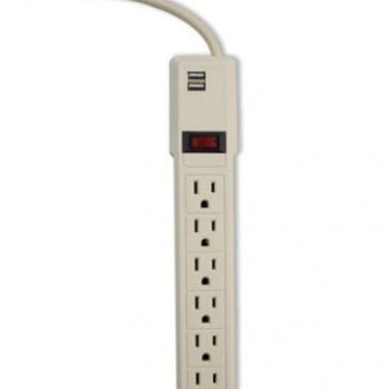 Supresor de Picos Smartbitt - 6 Contactos - 2x USB - 550 Joules - SBSS-550J6USB