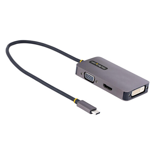 Adaptador de Video StarTech.com USB-C a HDMI VGA DVI-I 4K 60Hz - 118-USBC-HDMI-VGADVI