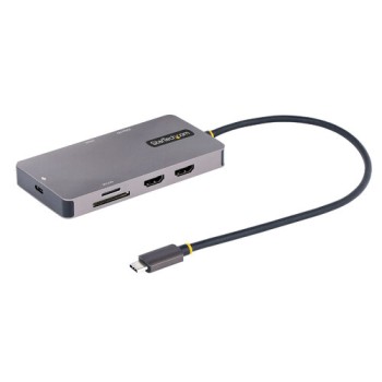 Docking Station StarTech.com 120B-USBC-MULTIPORT - HDMI - USB-C - USB 3.2 - MicroSD - SD - Gris Espacial - 120B-USBC-MULTIPORT