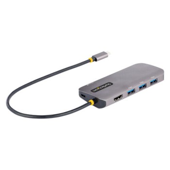 Adaptador Multi Puertos StarTech.com - USB C - HDMI / 3 Puertos USB 3.2 / Ethernet - Mac / Windows - 127B-USBC-MULTIPORT