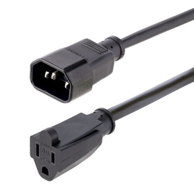 Extensión de Cable de Alimentación StarTech.com - C14 a NEMA 5-15R - 1m - 1415R-3F-POWER-CORD