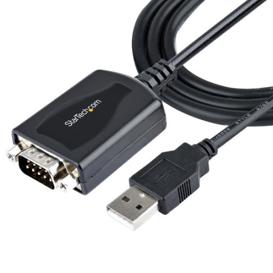 Adaptador StarTech.com - USB-A a Serial - 90cm - Negro - 1P3FPC-USB-SERIAL