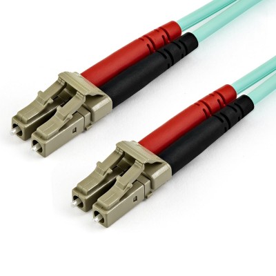 Cable de Fibra Óptica StarTech.com - LC - Dúplex - Multimodo - 10M - Aguamarina - 450FBLCLC10