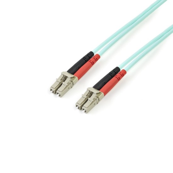 Cable de Fibra Óptica StarTech.com - LC - Dúplex - Multimodo - 3M - Aguamarina - 450FBLCLC3