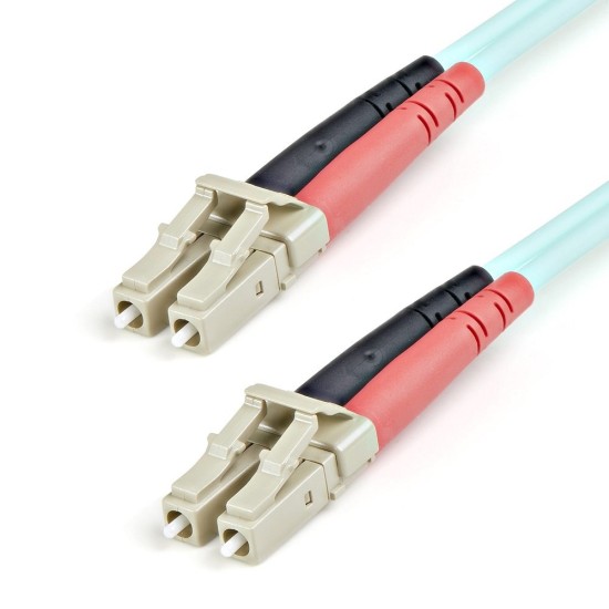 Cable de Fibra Óptica StarTech.com - LC - Dúplex - Multimodo - 1M - Aguamarina - A50FBLCLC1