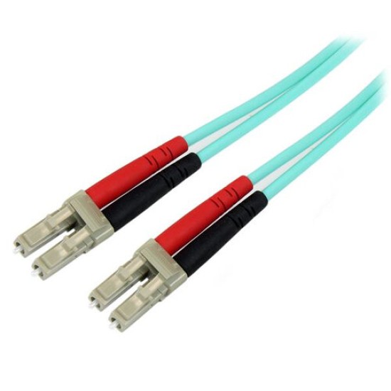 Cable de Fibra Óptica StarTech.com - LC - Dúplex - Multimodo - 2M - Aqua - A50FBLCLC2