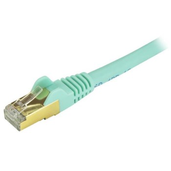 Cable de Red StarTech.com Cat6 RJ-45 30cm Color Aqua Modelo C6ASPAT1AQ