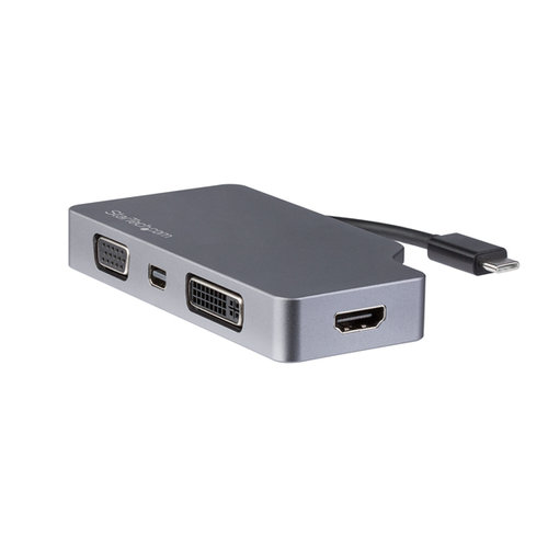 Adaptador StarTech.com USB-C a HDMI VGA DVI 4K Gris Modelo CDPVDHDMDP2G
