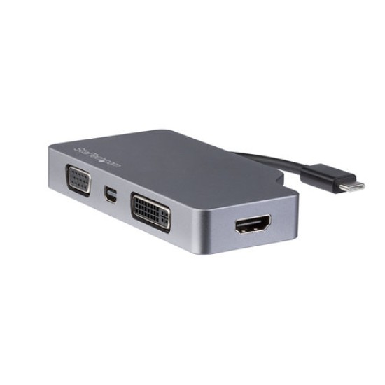 Adaptador de Video StarTech.com - USB-C a HDMI/DVI/VGA/Mini DisplayPort - Gris Espacial - CDPVDHDMDPSG