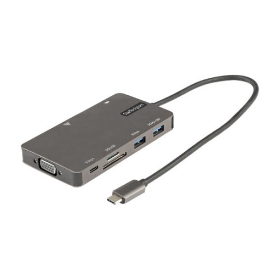 Adaptador Multipuertos StarTech.com - USB-C a HDMI/ VGA/ USB 3.0/ PD 100W - 30cm - DKT30CHVSDPD