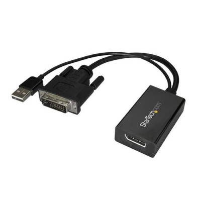 Convertidor StarTech.com DVI2DP2 - DVI a DisplayPort - Alimantado por USB - DVI2DP2