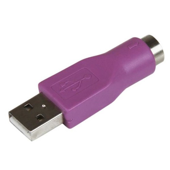 Adaptador de Teclado StarTech.com - PS/2 a USB - Hembra a Macho - Violeta - GC46MFKEY