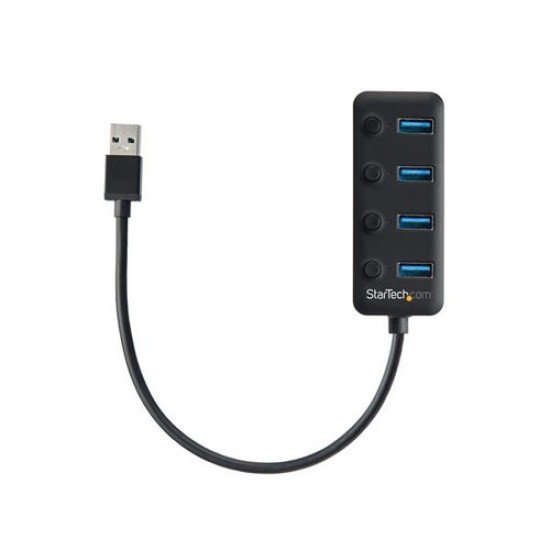 Hub USB 3.0 StarTech.com - 4 Puertos USB-a - Con Interruptores - HB30A4AIB