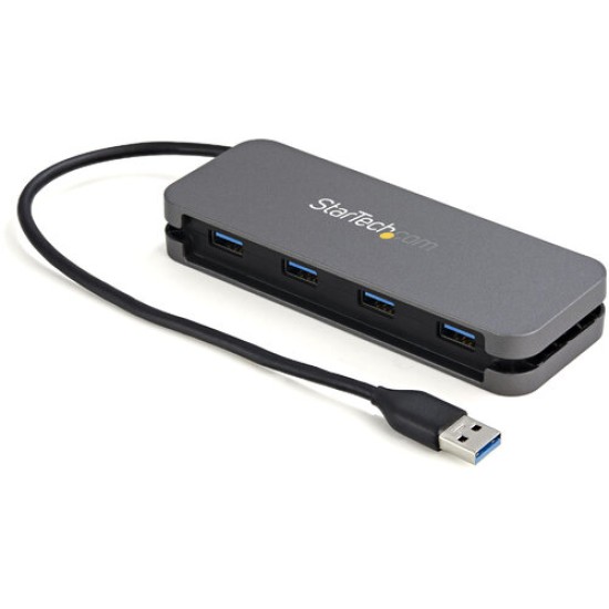 HUB USB 3.0 StarTech.com HB30AM4AB - 4 USB-A - Negro/Gris - HB30AM4AB