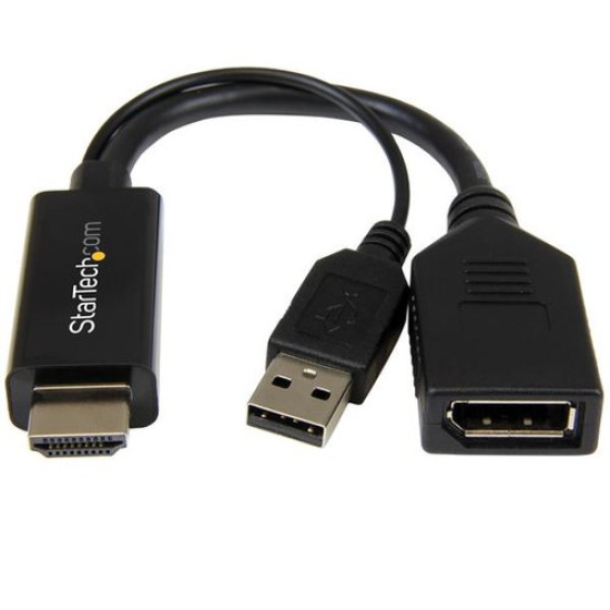 Adaptador de Video StarTech.com - HDMI a DisplayPort - 4K - Con alimentación USB - HD2DP