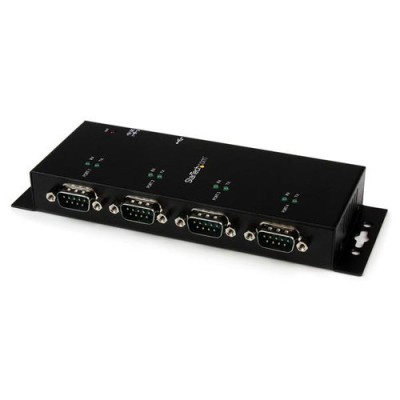 Concentrador Adaptador StarTech.com - USB a Serial RS232 DB9 - 4 Puertos - Riel DIN Industrial - ICUSB2324I