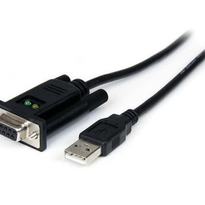 Cable StarTech.com de 1m Adaptador de 1 Puerto USB a Modem Nulo Null Serial DB9 RS232 DCE con FTDI - ICUSB232FTN