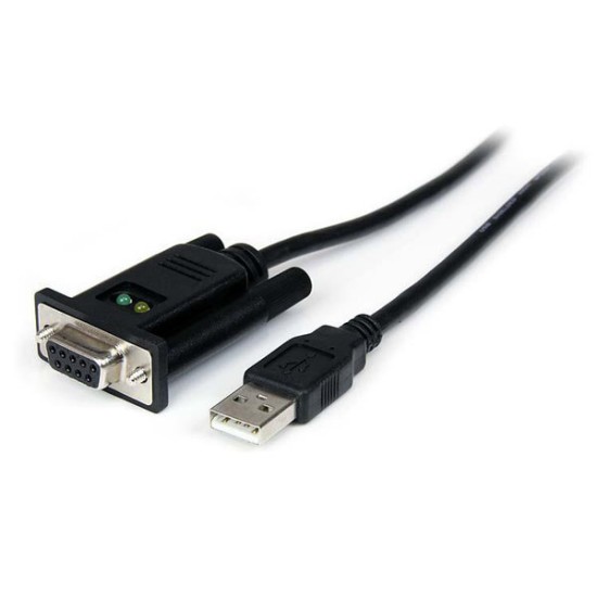 Cable StarTech.com de 1m Adaptador de 1 Puerto USB a Modem Nulo Null Serial DB9 RS232 DCE con FTDI - ICUSB232FTN