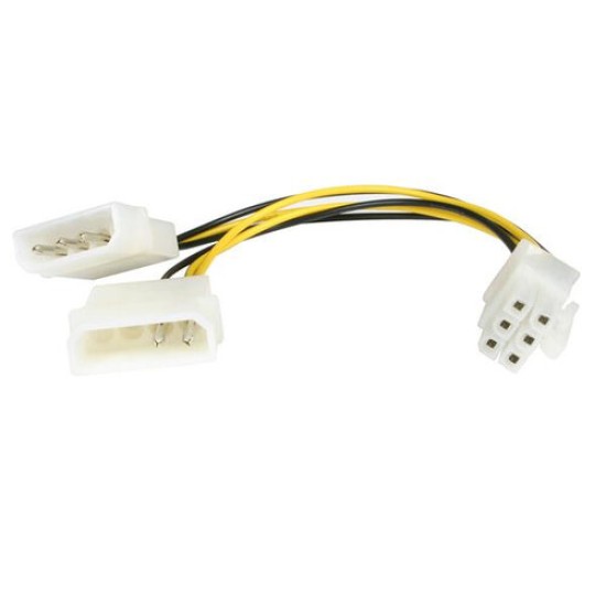 Extensión para Fuente de Poder StarTech.com - Molex 4 Pines - PCI-Express 6 Pines - LP4PCIEXADAP